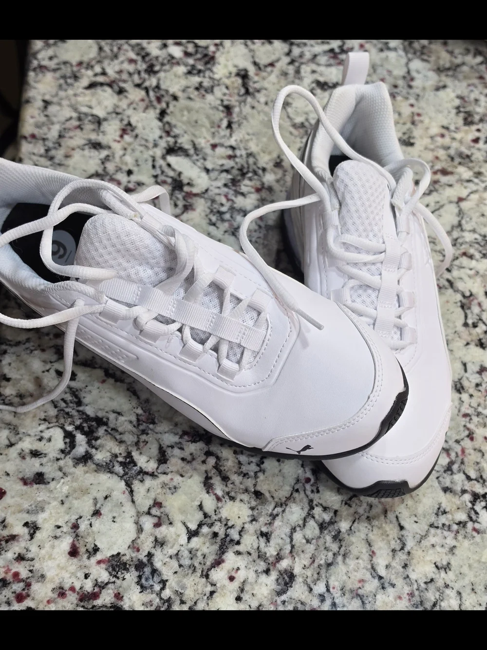 Puma Men's White Sneakers with Black Accent